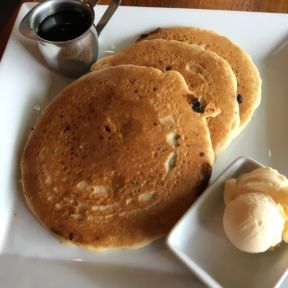 Gluten-free blueberry pancakes from Real Food Daily